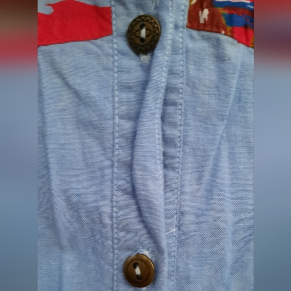 Vintage Boy's Denim cowboy print button down Shirt - Picture 6 of 10